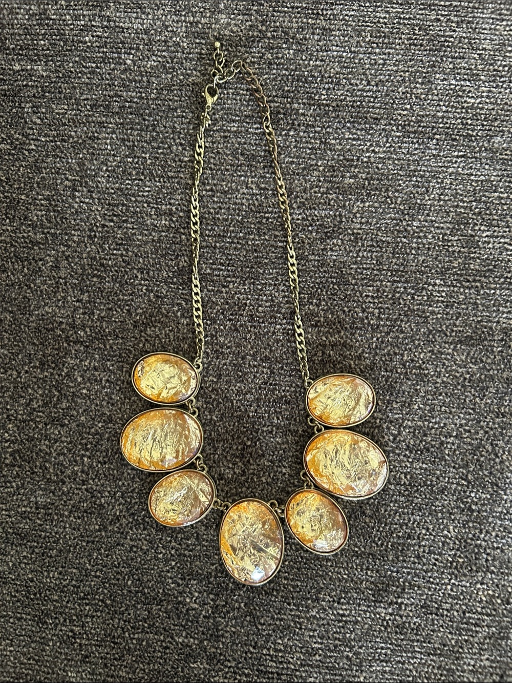 Gold-Tone Oval Statement Necklace - Women's Jewelry